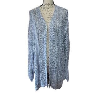 Lane Bryant Blue Knit Open Cardigan Sweater Size 18/20